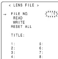 PANASONIC AJ-HPX2000P - To read the lens file from the builtin memory - 1