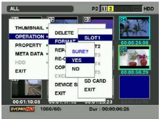 PANASONIC AJ-HPX2000P - Formatting a P2 Card - 2