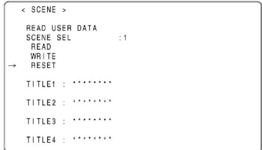PANASONIC AJ-HPX2000P - To return data for scene files to their defaults - 2