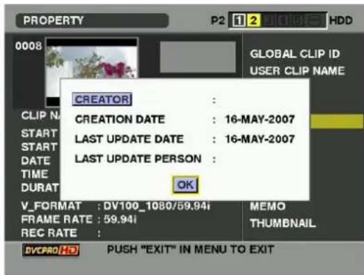PANASONIC AJ-HPX2000P - Modification of recorded clip metadata - 1