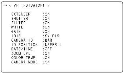 PANASONIC AJ-HPX2000P - Selecting Viewfinder Display Information - 1