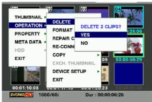 PANASONIC AJ-HPX2000P - Deleting Clips - 1