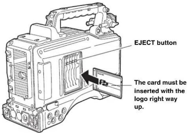PANASONIC AJ-HPX2000P - Insert a P2 card into the P2 card slot until the EJECT button pops up. - 1