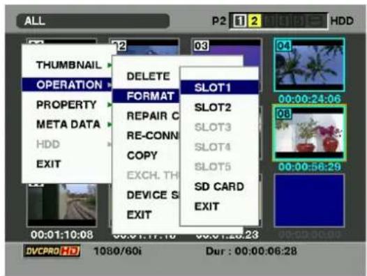 PANASONIC AJ-HPX2000P - Formatting a P2 Card - 1