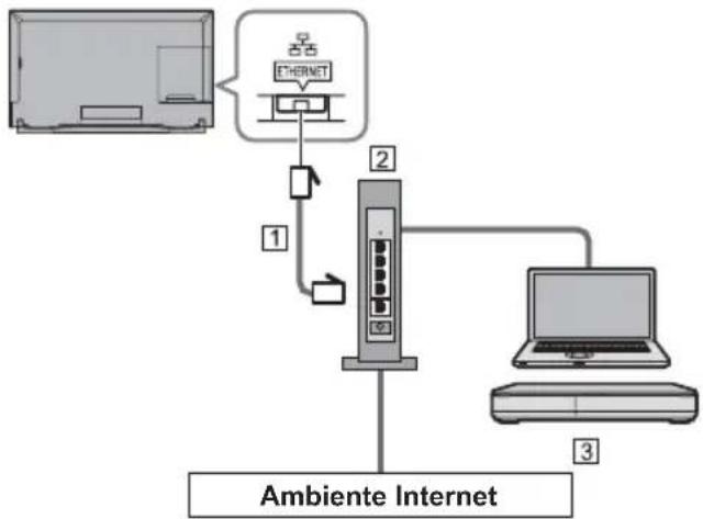 PANASONIC Viera TX-58DXW904 - ■ Connessione cablata (per DLNA e servizio Internet) - 1