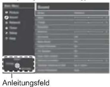PANASONIC Viera TX-58DXC904 - Wählen Sie den gewünschten Eintrag - 1