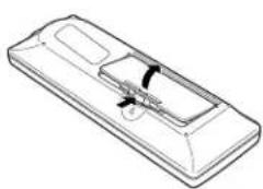 SANYO PLC-XE30 - Remote Control Battery Installation - 1