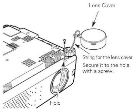 SANYO PLC-XE30 - Attaching the Lens Cover - 1