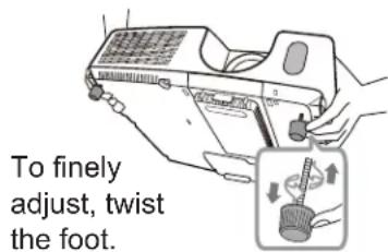 To finely adjust, twist the foot.