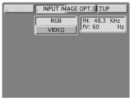 INPUT IMAGE OPT.SETUP RGB fH: 48.3 KHz fV: 60 Hz VIDEO