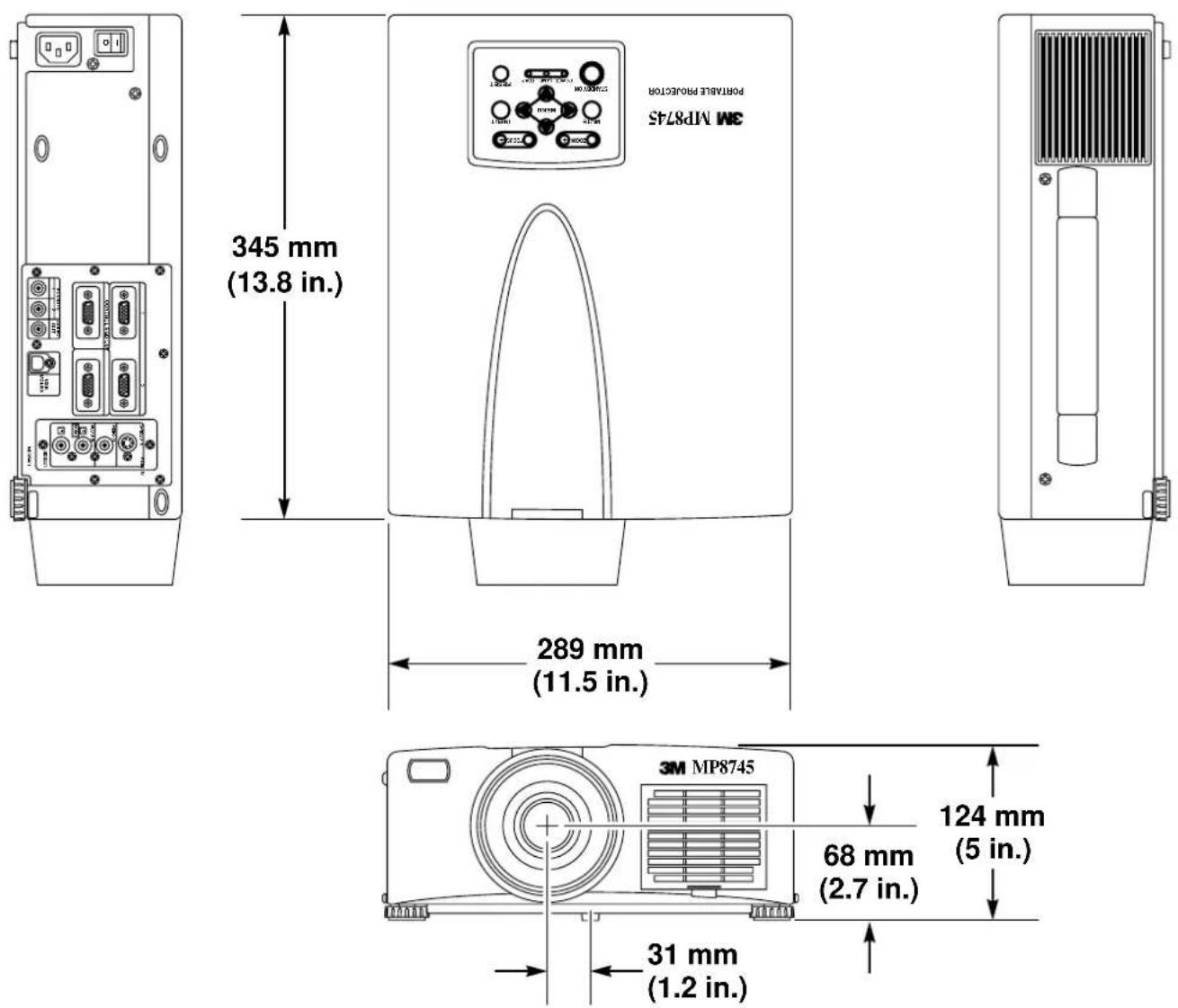 3M MP8745 - A.2 Dimensions - 1