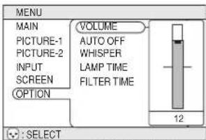 3M MP7650 - OPTION Menu - 1