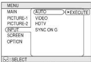 3M MP7650 - INPUT Menu - 1