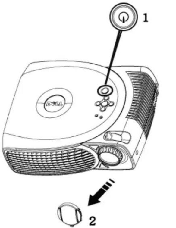 DELL 2200MP - Ein-/Ausschalten des Projektors - 2