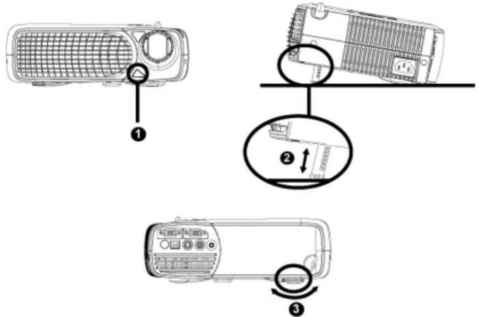 DELL 2200MP - Einstellen des Projektionsbildes - 1