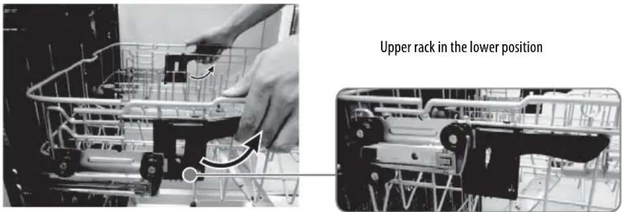 Upper rack in the lower position
