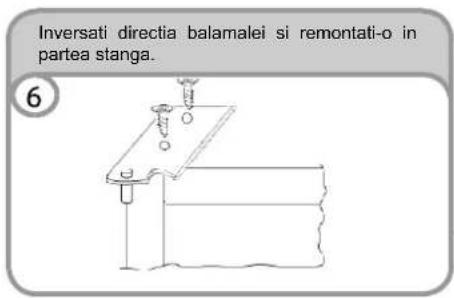 Inversati directia balamalei si remontati-o in partea stanga. 6