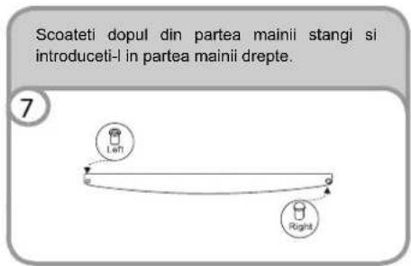 Scoateti dopul din partea mainii stangi si introduceti-l in partea mainii drepte. 7 Left Right