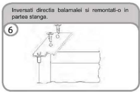 Inversati directia balamalei si remontati-o in partea stanga. 6