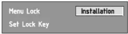 Menu Lock Set Lock Key Installation