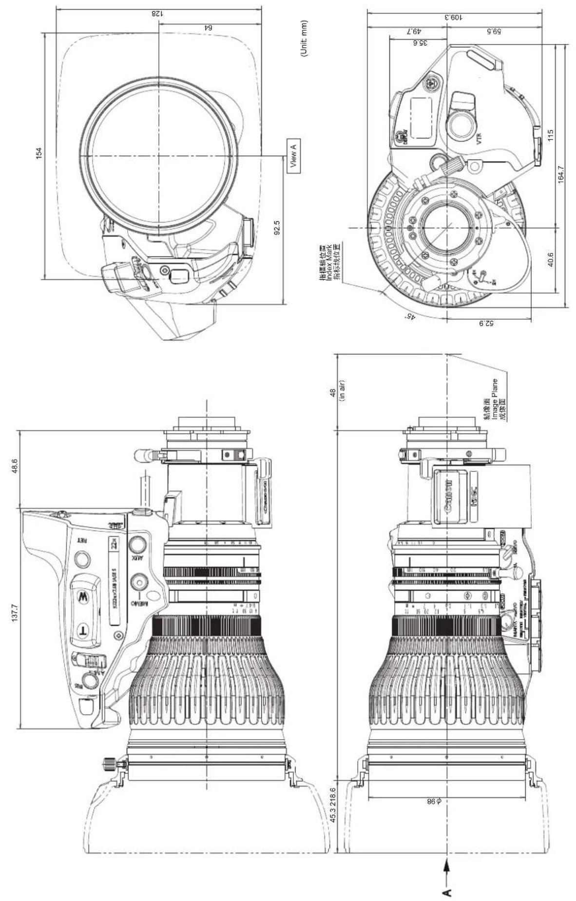 CANON HJ18ex2.8B IASE A - 外観図 EXTERNAL VIEW 外观图 - 9