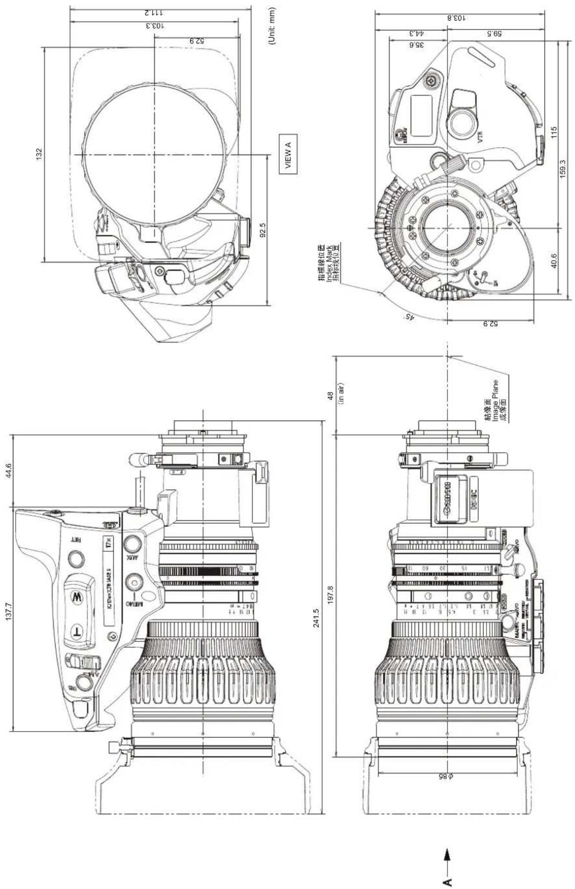 CANON HJ18ex2.8B IASE A - 外観図 EXTERNAL VIEW 外观图 - 8
