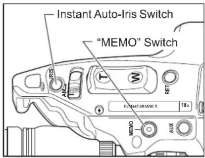 Instant Auto-Iris Switch "MEMO" Switch IRIS AMX T W RET MAX*50BASES 18x MEMO AUX
