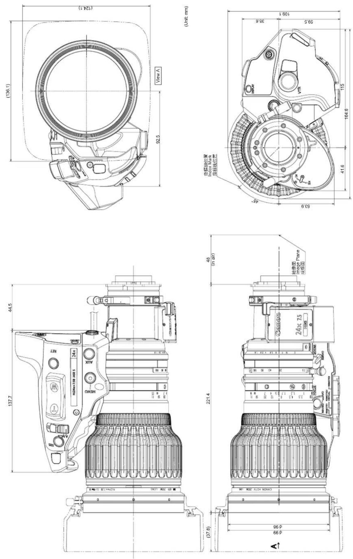 CANON HJ18ex2.8B IASE A - 外観図 EXTERNAL VIEW 外观图 - 6