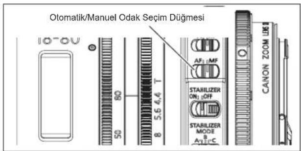 Otomatik/Manuel Odak Seçim Düşmesi 80 50 8 5.6,4,4 T AF12 MF STABILIZER ON12 OFF STABILIZER MODE B A111°C CANON ZOOM LK 9