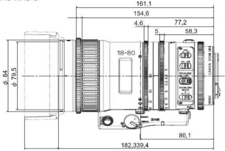 161,1 154,6 4,6 77,2 5 58,3 φ 84 φ 79,5 18-80 86,1 182,339,4 CANON ZOOM LSE MANUL SERVO STRAWER MOOD MENI ATL MT T STRAWER MOOD MENI MENI MENI MENI MENI MENI MENI MENI MENI