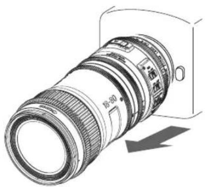 CANON CN-E70-200MM T4.4 L IS KAS S - 3-2. 从摄像机上取下镜头 - 1