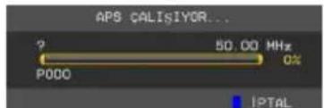 APS CALISIYOR... ? 50.00 MHz P000 0% IPTAL