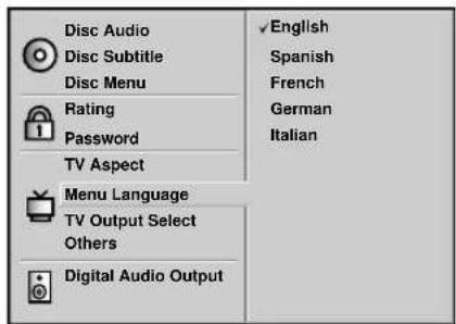 AIWA XD-DV370 - Menu Language - 2