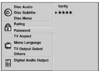 AIWA XD-DV370 - Input the 4-digit password again to verify, then press ENTER. - 1