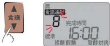 食譜 無 食譜編號 8 完成時間 15:00 標準 16 揉麵醒麵 發酵烘烤