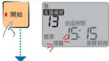 開始 無 食鹽編號 13 完成時間 標準 15:15 揉麵 發酵烘烤