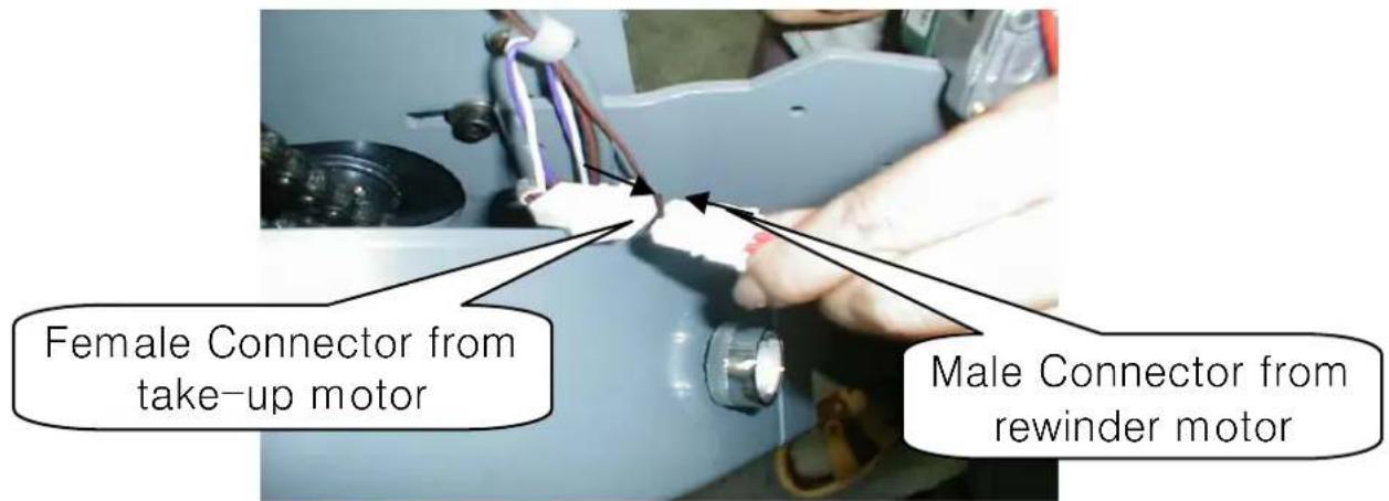 Female Connector from take-up motor Male Connector from rewinder motor