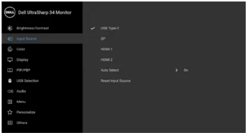 DELL UltraSharp U3419w - Input Source - 1