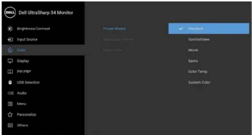 DELL UltraSharp U3419w - Preset Modes - 1