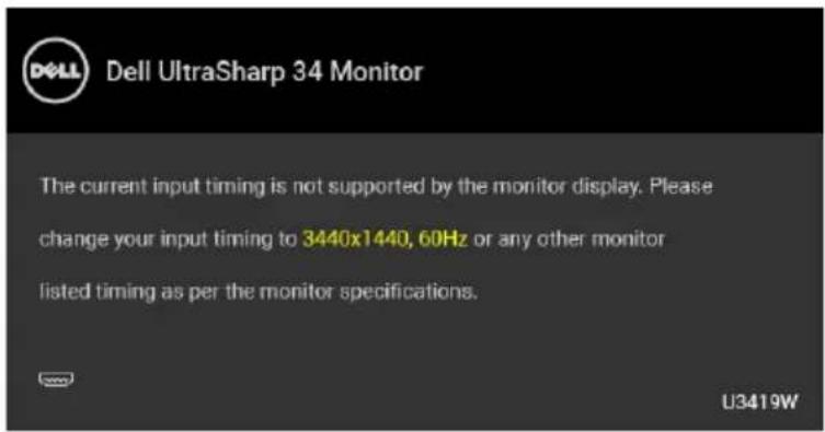 DELL UltraSharp U3419w - OSD Warning Messages - 1