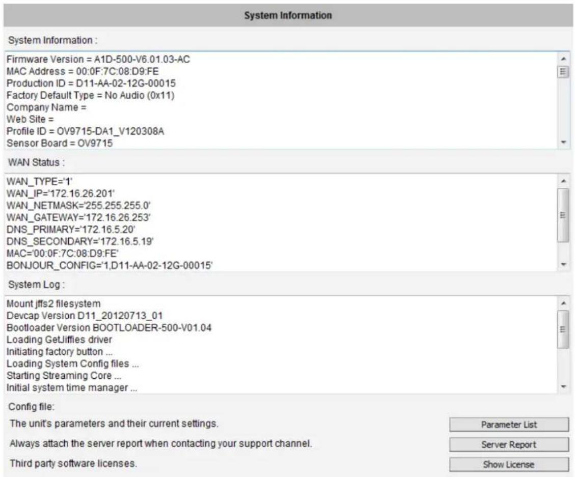 LEVELONE FCS-1158 - System Info - 1