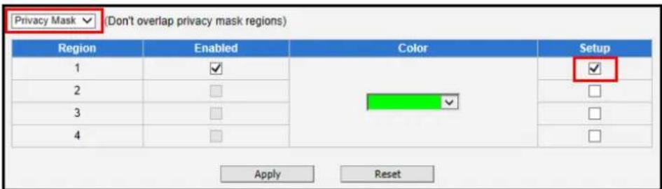 LEVELONE FCS-1158 - Privacy Mask Setup - 1