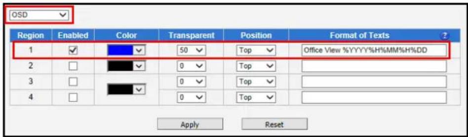 LEVELONE FCS-1158 - Text Overlay (OSD) Setup - 1