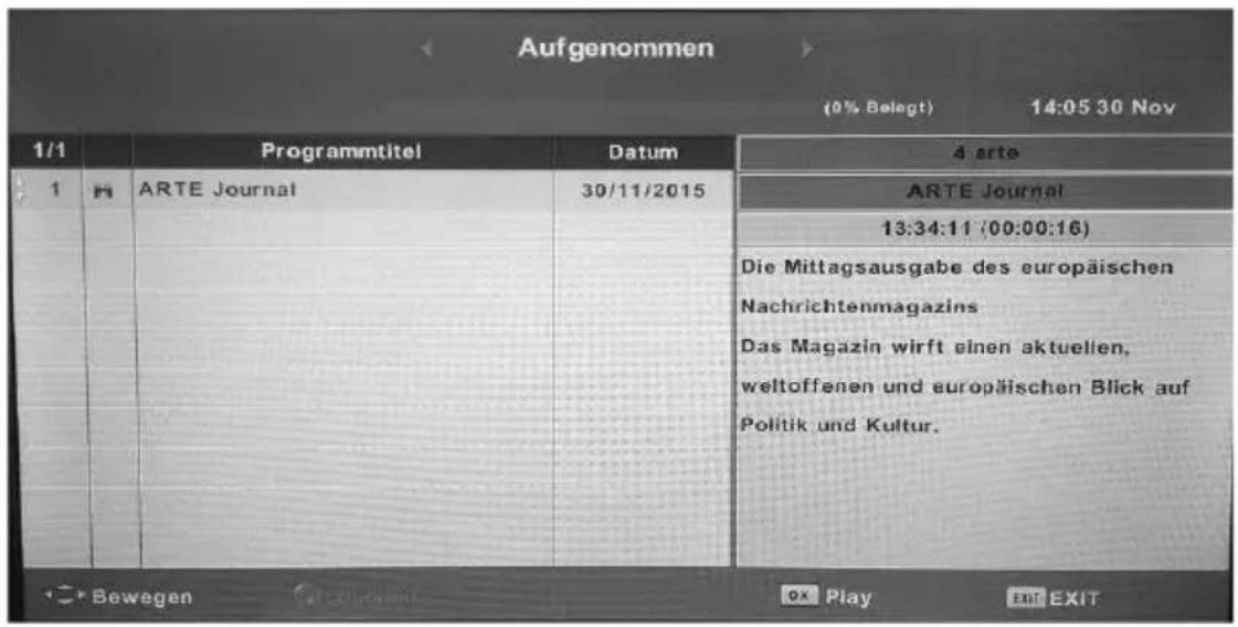 XORO HTL 1346 - Aufnahmeliste - 1