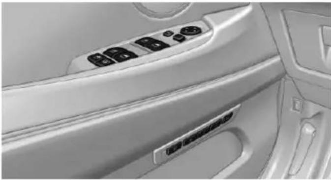 BMW 535i Gran Turismo (2015) - Driver's door controls - 1