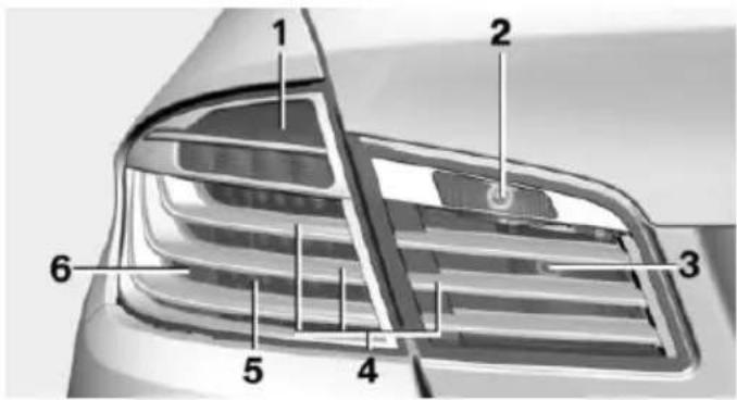BMW 5 Series Sedan (2016) - Tail lights, bulb replacement - 1