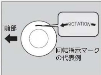 前部 ROTATION 回転指示マークの代表例