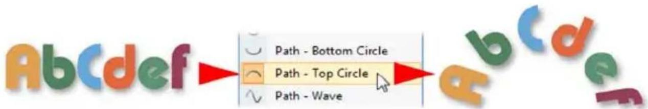 SERIF PagePlus X5 - To apply a preset curved path to text: - 2
