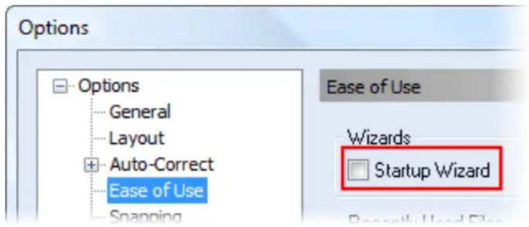 SERIF CraftArtist - To turn off the Startup Wizard: - 1