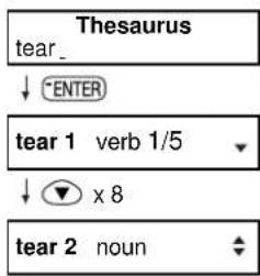 Thesaurus tear_ ↓ ENTER tear 1 verb 1/5 ↓ x 8 tear 2 noun